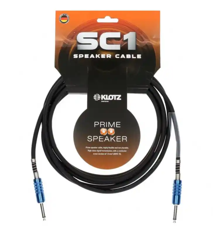 Speciale Aanbieding Klotz SC1PP02SW Basic Standard 2 x 1.5 mm² zwart 2 m J-J