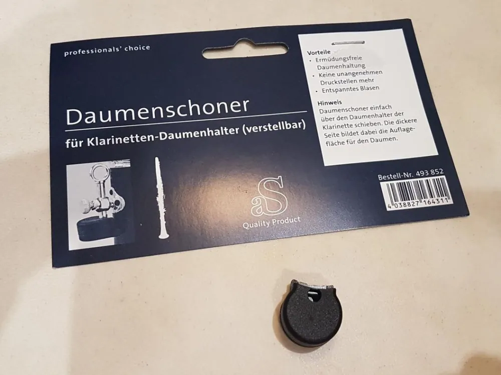Merkproduct Duimsteunbeschermer A&S klarinet met