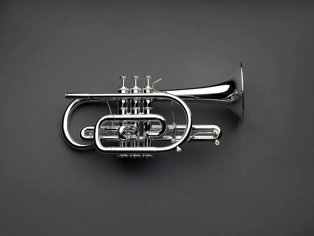 Koop Online Bb Cornet Van Laar kort model silver plated