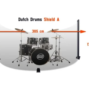 Drumscherm Crystal Sound 305x170 cm incl. Softhoes Hete Deal