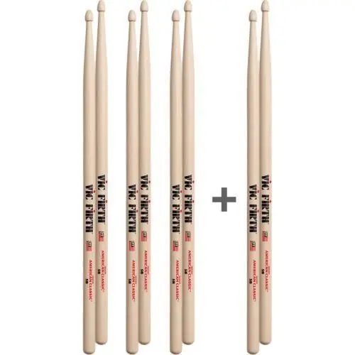 Drumstokkenset Vic Firth 5B 3+1 paar GRATIS Flitsaanbieding