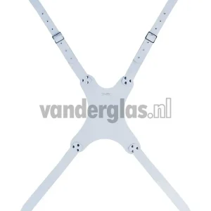 Kruisvest KV10VLeder Wit Gevoerd met metalen sluitingen Gratis Verzending