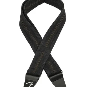 Direct Verzonden Gitaarriem Fender Wrangler denim washed black stich