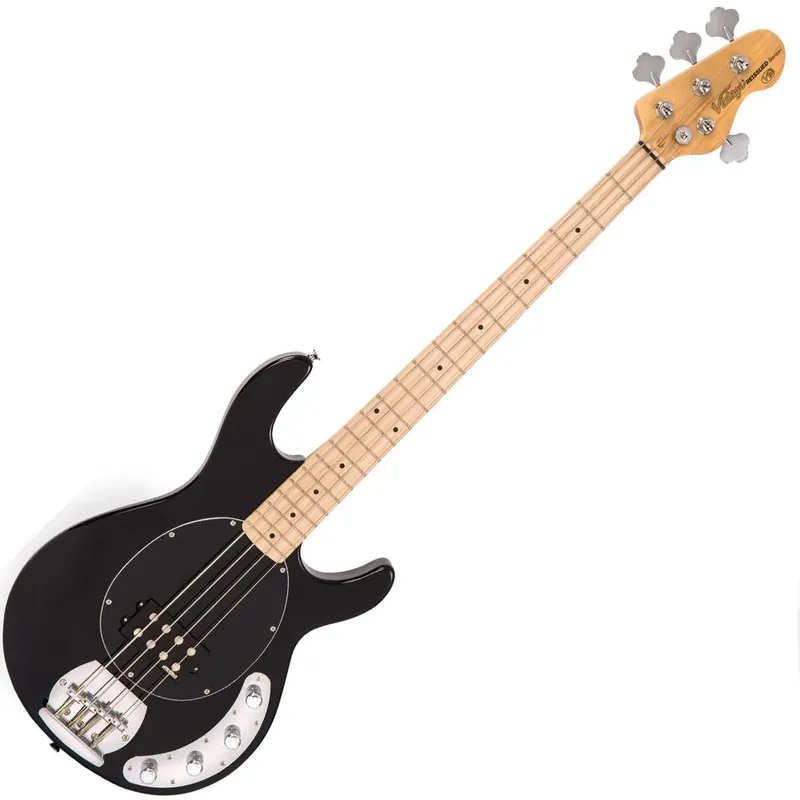 Basgitaar Vintage md. V964 Reissued S serie Active bass black Speciale Aanbieding