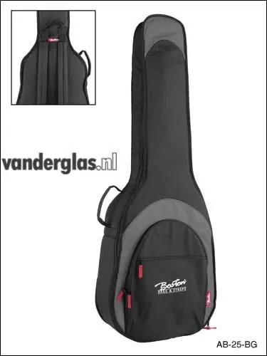 Alleen Vandaag Gitaarhoes Boston K-25 black & Grey akoestisch