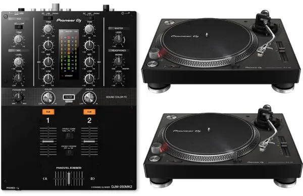 Pioneer dj 2 x PLX-500-K + DJM-250MK2 Beperkt Aanbod