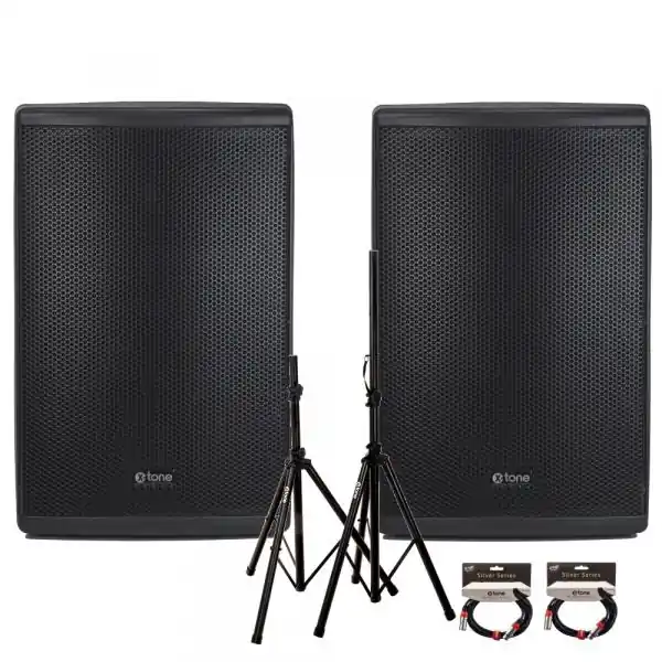 Goedkoop X-tone 2 x XTS-12 + 2x X2001-3M + XH 6310 Pied Enceinte Paire