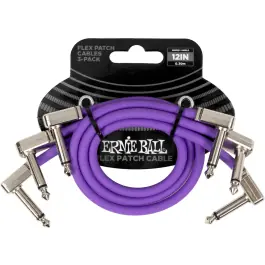Ernie Ball EEB 6453 Flex patch cable 30 cm, Violet 3-pack Beperkte Voorraad