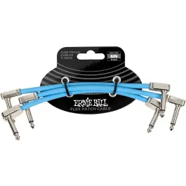Ernie Ball EEB 6460 Flex patch cable 15 cm, Blauw 3-pack Fabrieksprijs