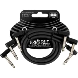 Ernie Ball EEB 6445 Flex patch cable 30 cm, Zwart 3-pack Goedkoop