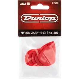 Dunlop 47PXLN Jazz III XL Plectrum 1.38mm Rood 6-Pack Populair