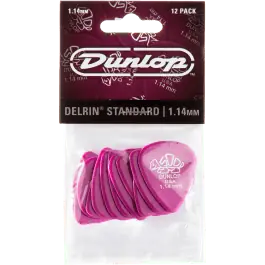 Finale Uitverkoop Dunlop 41P114 Delrin Plectrum 1.14mm 12-Pack