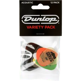 Dunlop PVP112 Acoustic Variety Plectrum 12-Pack Express Levering
