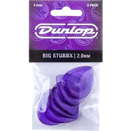 Premium Dunlop 475P2 Big Stubby Plectrum 2.0mm 6-Pack