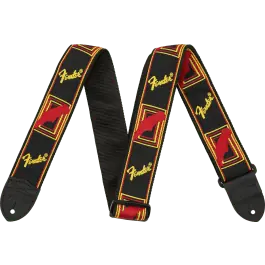 Fender Monogram, zwart/geel/rood 2" Koopje