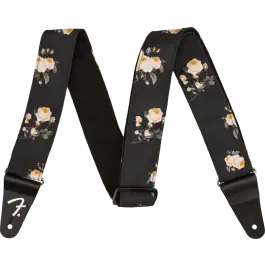 Snelle Levering Fender Floral Strap Black, 2"