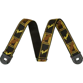 Fender Quick grip locking-end strap black yellow brown, 2" Goedkoop