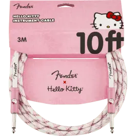 Tijdelijk Beschikbaar Fender Kabel Hello Kitty White Pink Woven Cable, Jack-Jack, 3m