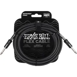 Snelle Levering Ernie Ball 6435 Flex Cable 6 meter instrumentkabel zwart